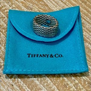 Tiffany & Co Sterling Silver Mesh Ring size 6